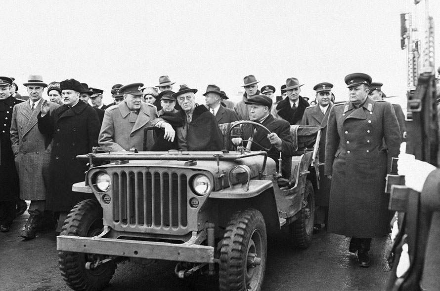 Franklin Roosevelt al suo arrivo a Yalta, Crimea, febbraio 1945