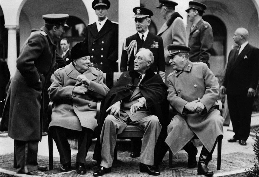 Churchill, Roosevelt e Stalin a Yalta, febbraio 1945