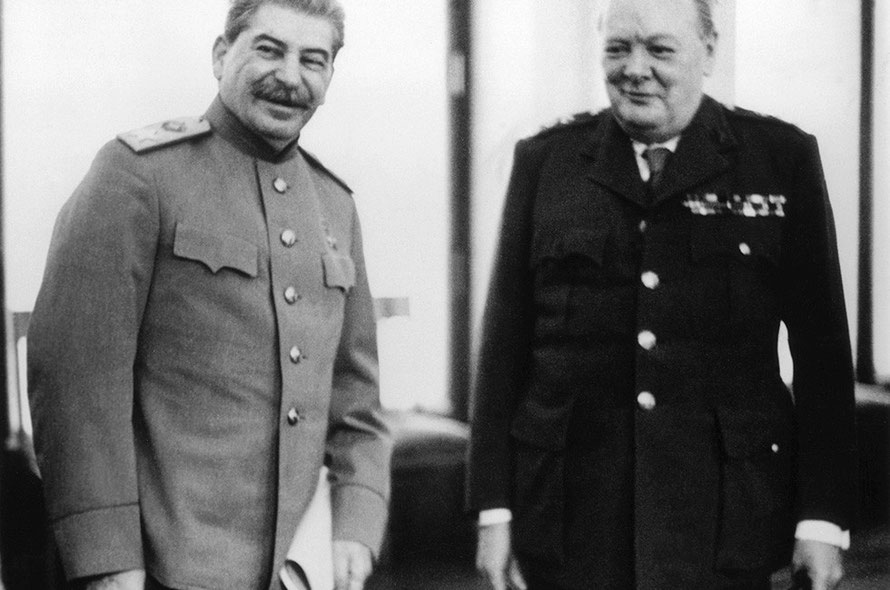 Joseph Stalin e Winston Churchill a Yalta, 4 febbraio 1945